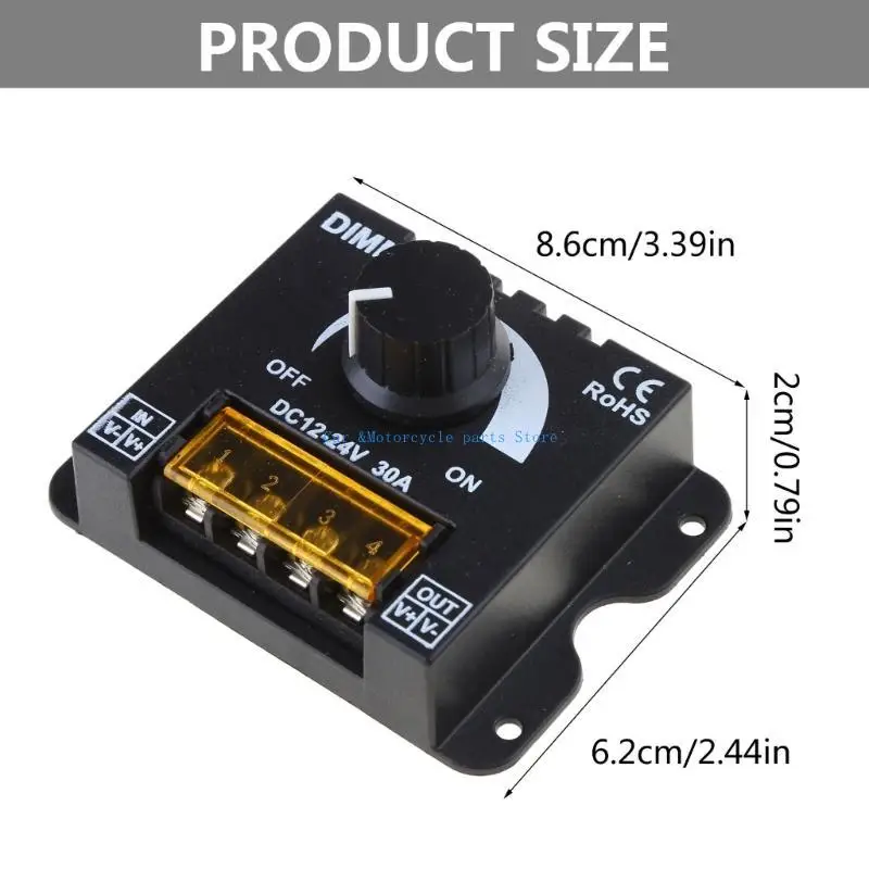 Y9UC مفتاح شريط الضوء تيار مستمر 12 فولت 24 فولت 30A PWM يعتم تحكم لغطاء معدني باهت