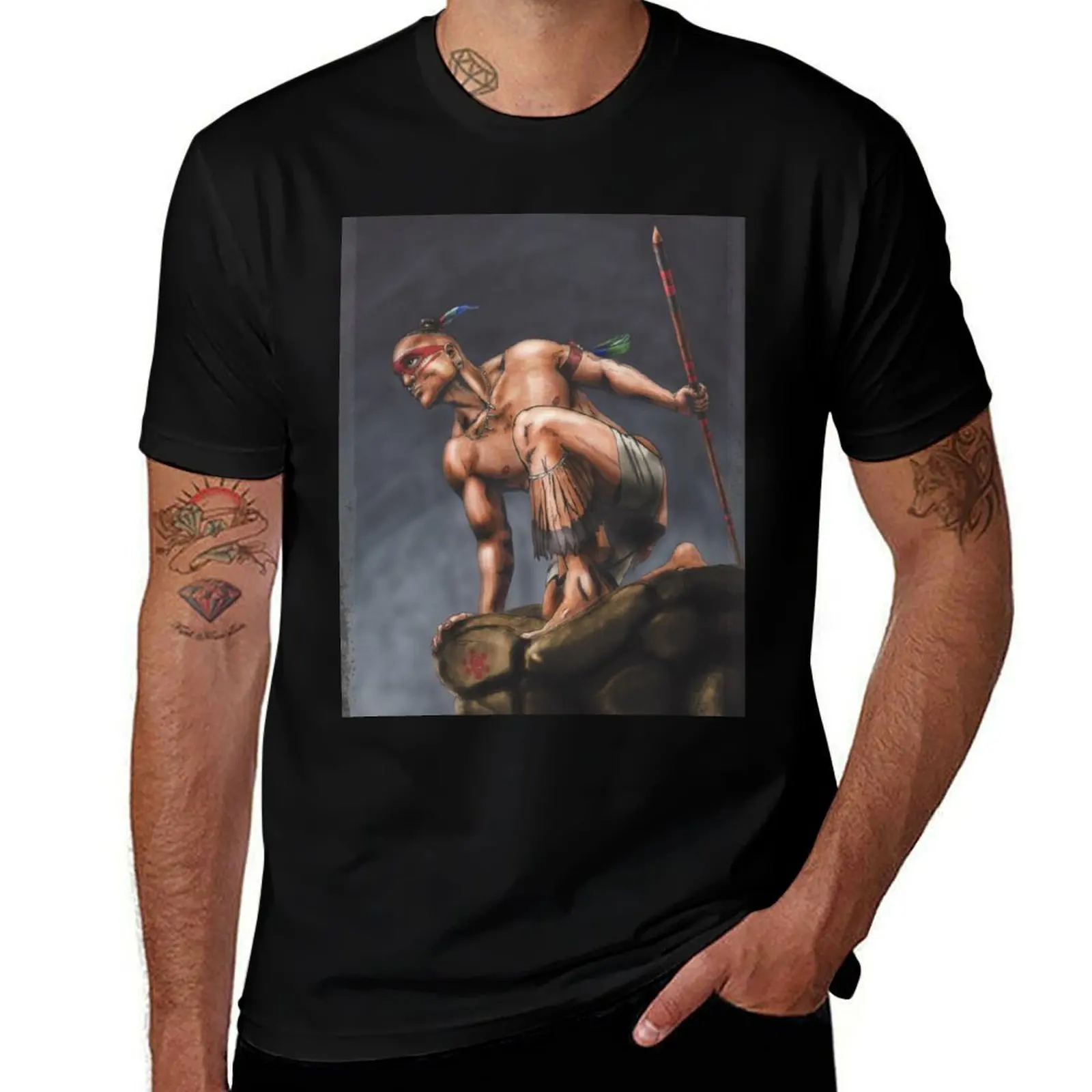 

Taino Hunter T-Shirt Soft Casual Short Sleeve Cotton Tee