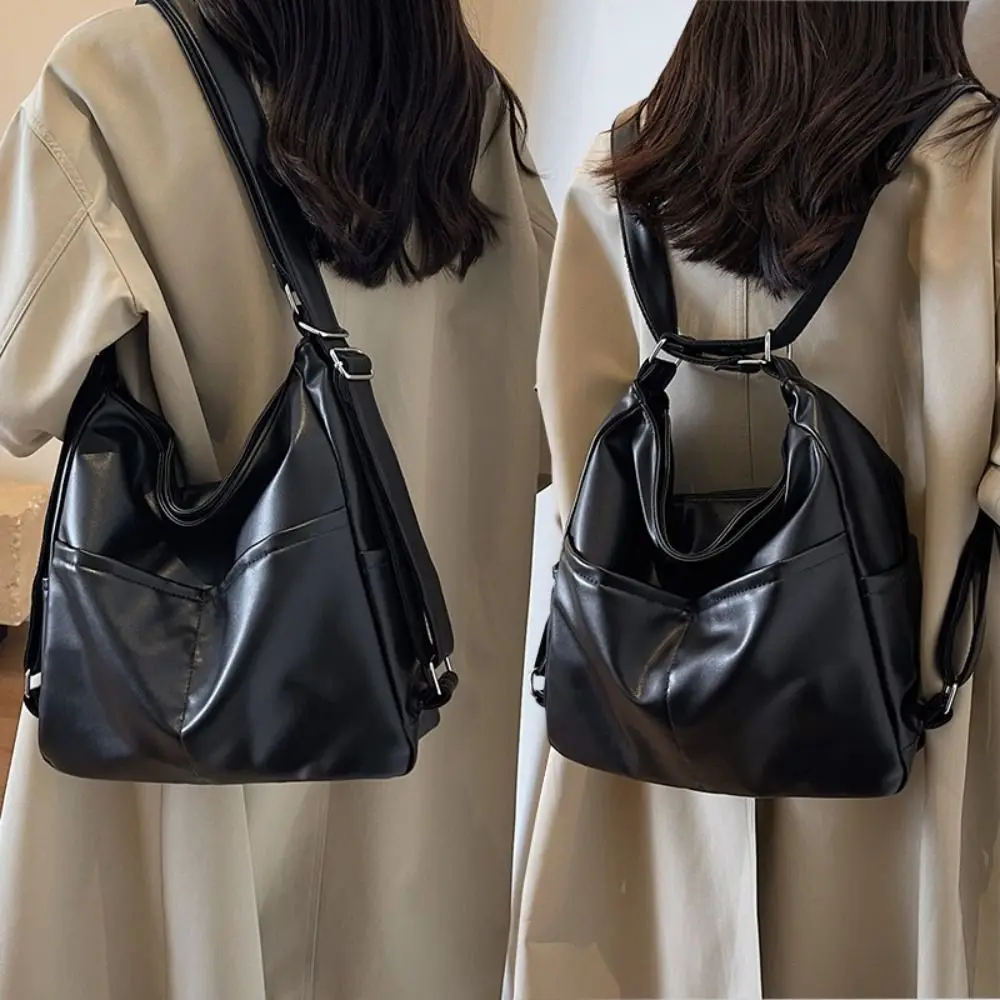 

Temperament PU Retro PU Backpack Brown Shoulder Bag Solid Color Shoulder Bag Korean Style Small Pack Retro Crossbody Bag Girls