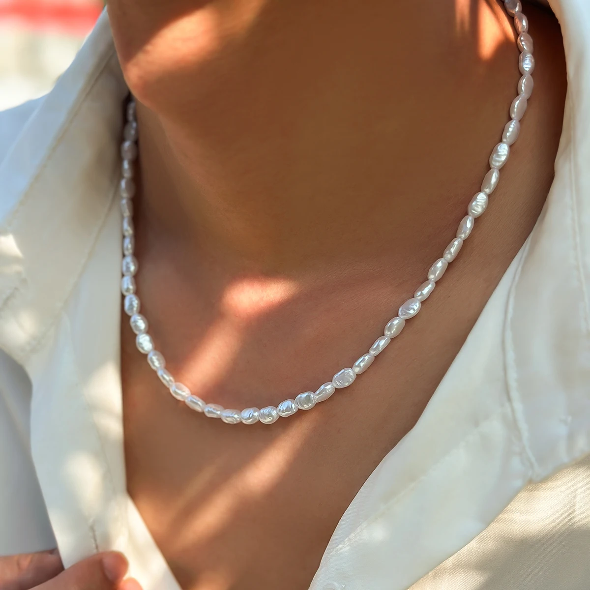 Salircon prosty barokowy naszyjnik z imitacji pereł łańcuszek Choker elegancki temperament naszyjnik z koralików damska biżuteria na przyjęcie weselne