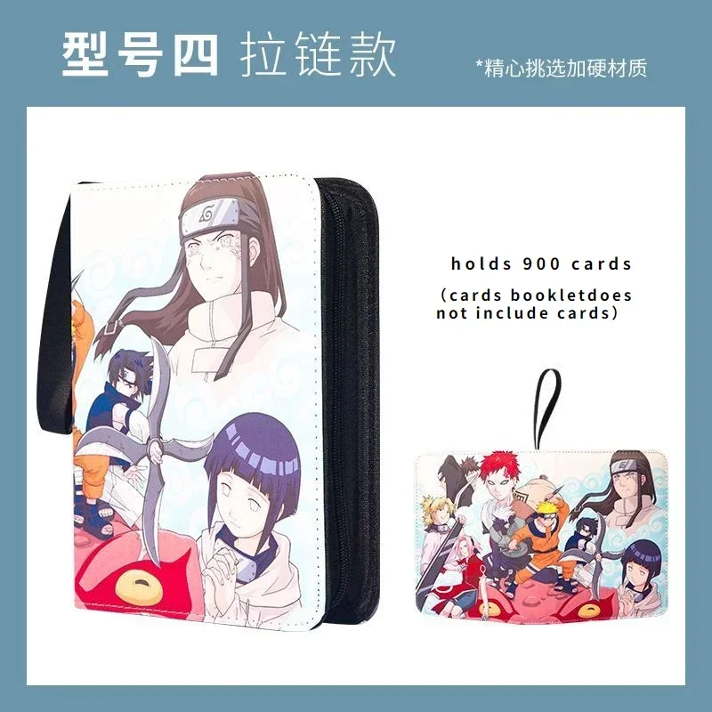 NARUTO Anime Uzumaki Naruto 400-900pcs Card Album Book Game Card Holder Zipper Binder Game Card Collection Kids Toys Gifts