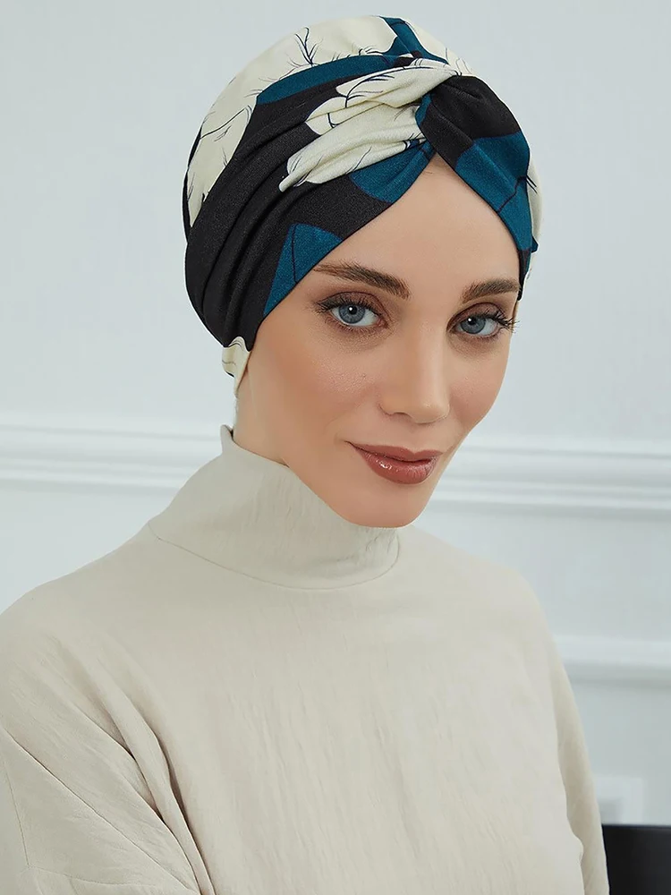 New Women Muslim Hijabs Instant Turban Hats Head Wraps Soft Elastic Hijab Hats Breathable Chemo Cap For Ladies Girls