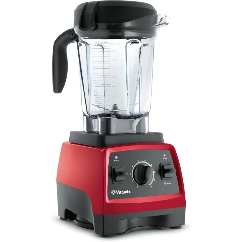 

Red Blender, 64 Fluid Ounces,Low-Profile Container,Ten Variable Speeds,Pulse Feature,Self-Cleaning