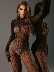 Female Sexy Outfits Adult Fashion Full Body Stockings Erotic Tights Lingerie See Through Hollow One-piece Sexiest Bodysuit