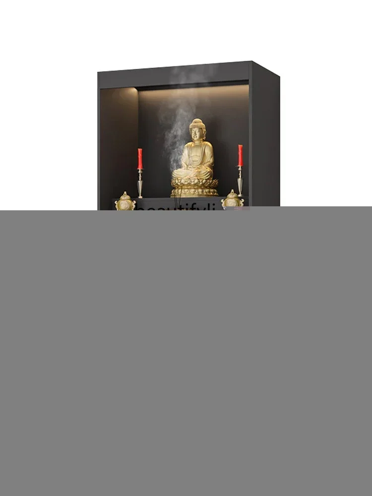 CXH Home Modern Style Double Door Clothes Closet Buddha Cabinet Altar Bodhisattva Worship Table