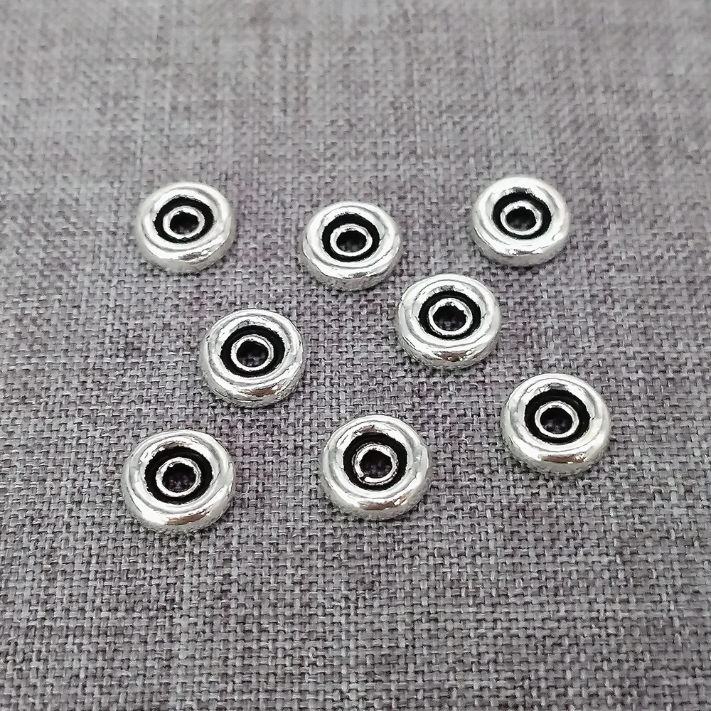 

8pcs of 925 Sterling Silver Tire Donut Beads Spacer for Bracelet Necklace 7mm