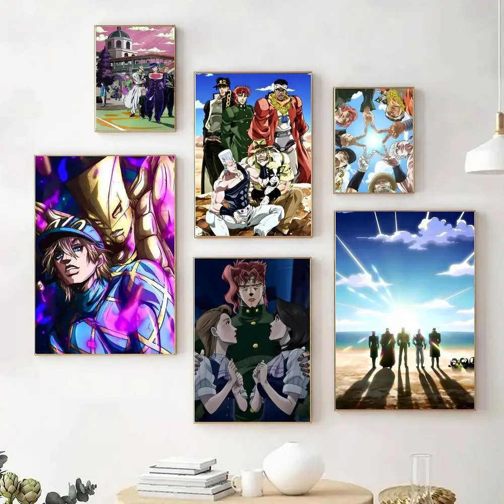 Anime J-JoJo Bizarre Adventure Manga Posters Fancy Wall Sticker for Living Room Bar Decoration Wall Decor