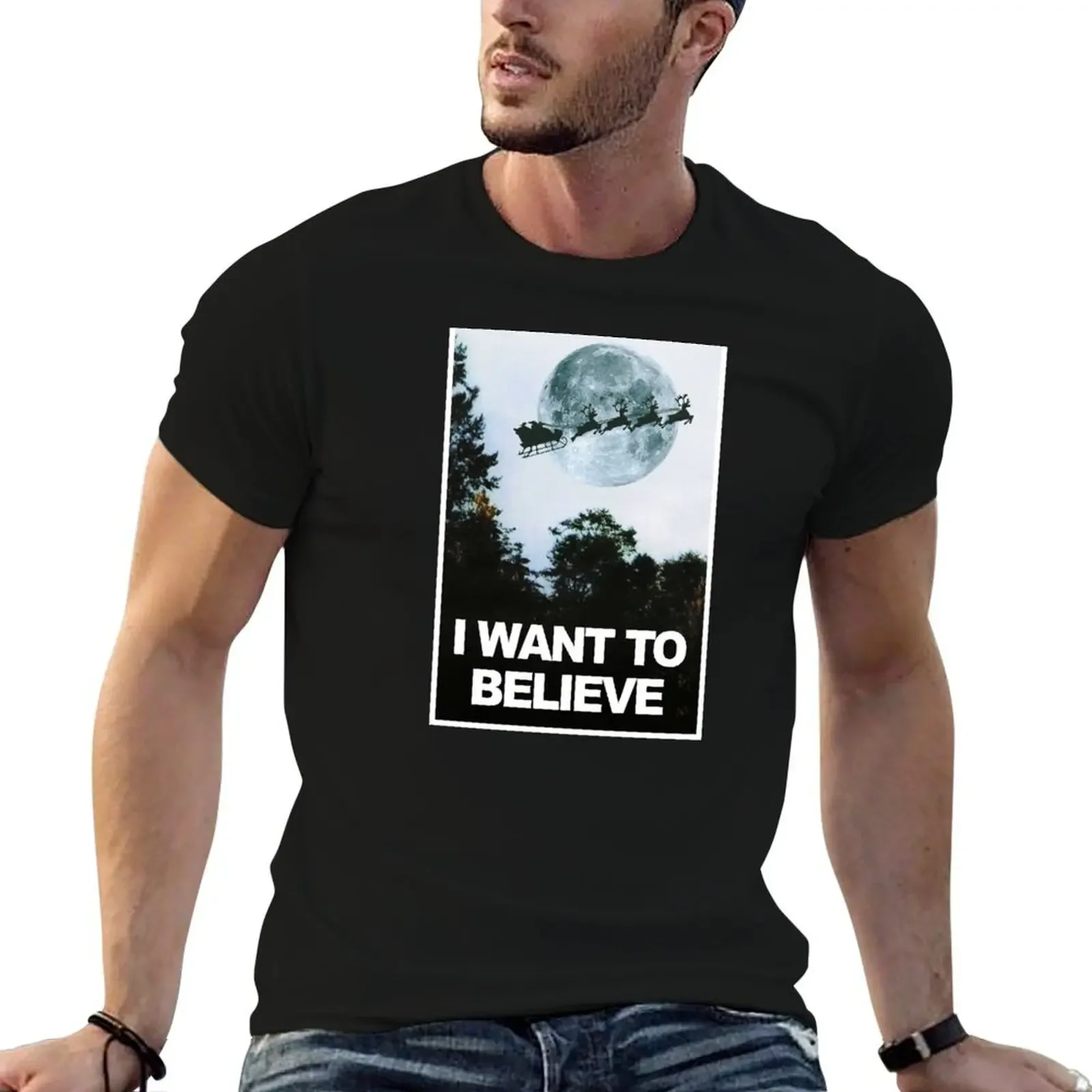 

I want to believe... in Santa T-Shirt cute tops oversizeds sports fans men graphic t shirts