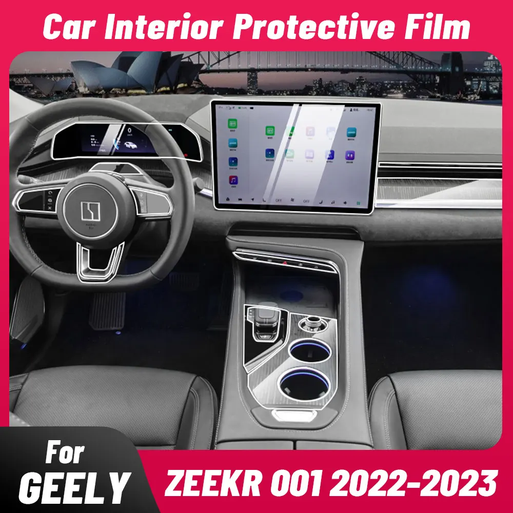 Anti-scratch Car Interior Center Console Media Dashboard Navigation TPU Protector Film For ZEEKR 001 EV 2022 2023