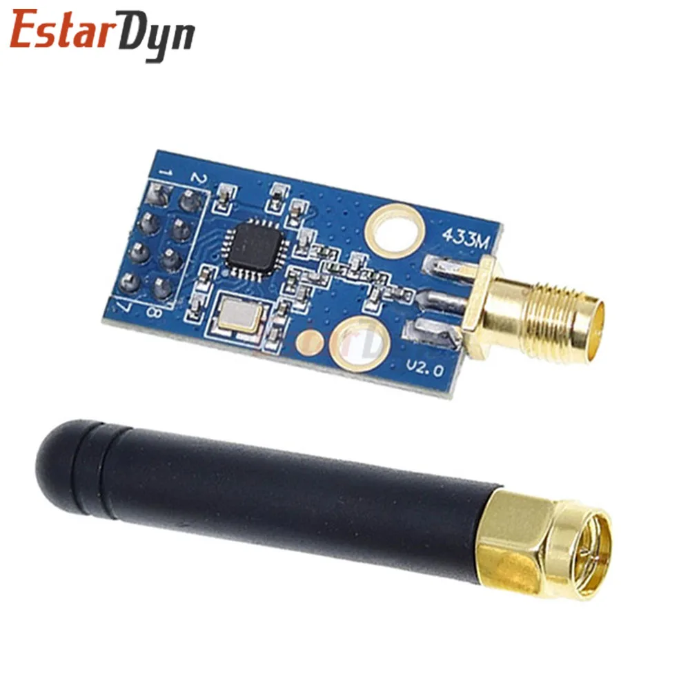 Módulo Inalámbrico Estardyn CC1101 433MHz con Antena SMA de 50cm, Módulo Transceptor Inalámbrico