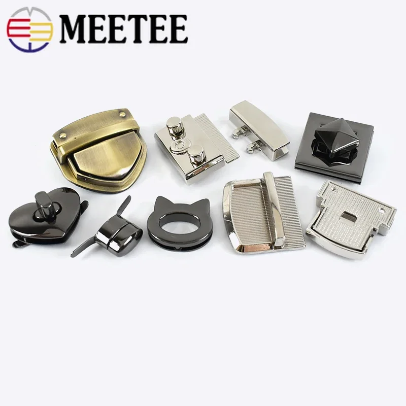 2Pcs Meetee Bag Twist Turn Lock Snap Metal Locks Buckle Handbag Decor Closure Clasp DIY Bags Replacement Hardware Accessories