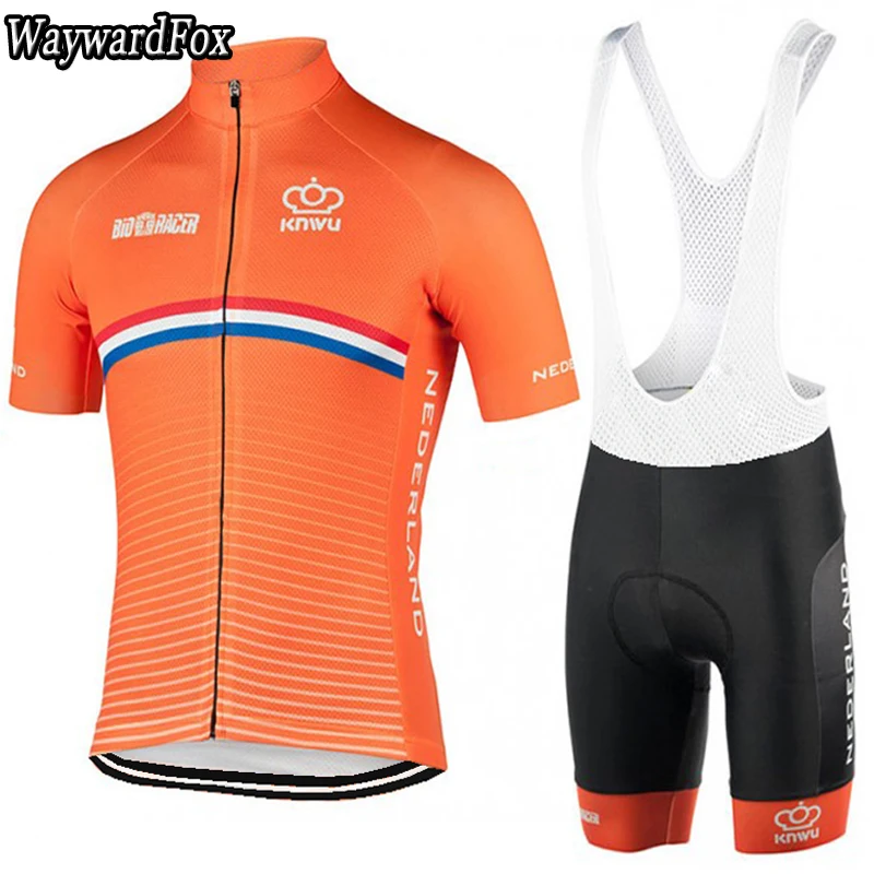 

NEW Belgium Orange Cycling Jerseys Short Sleeve Sets Bicycle Clothing Bib Pants Bike Wear Shirt