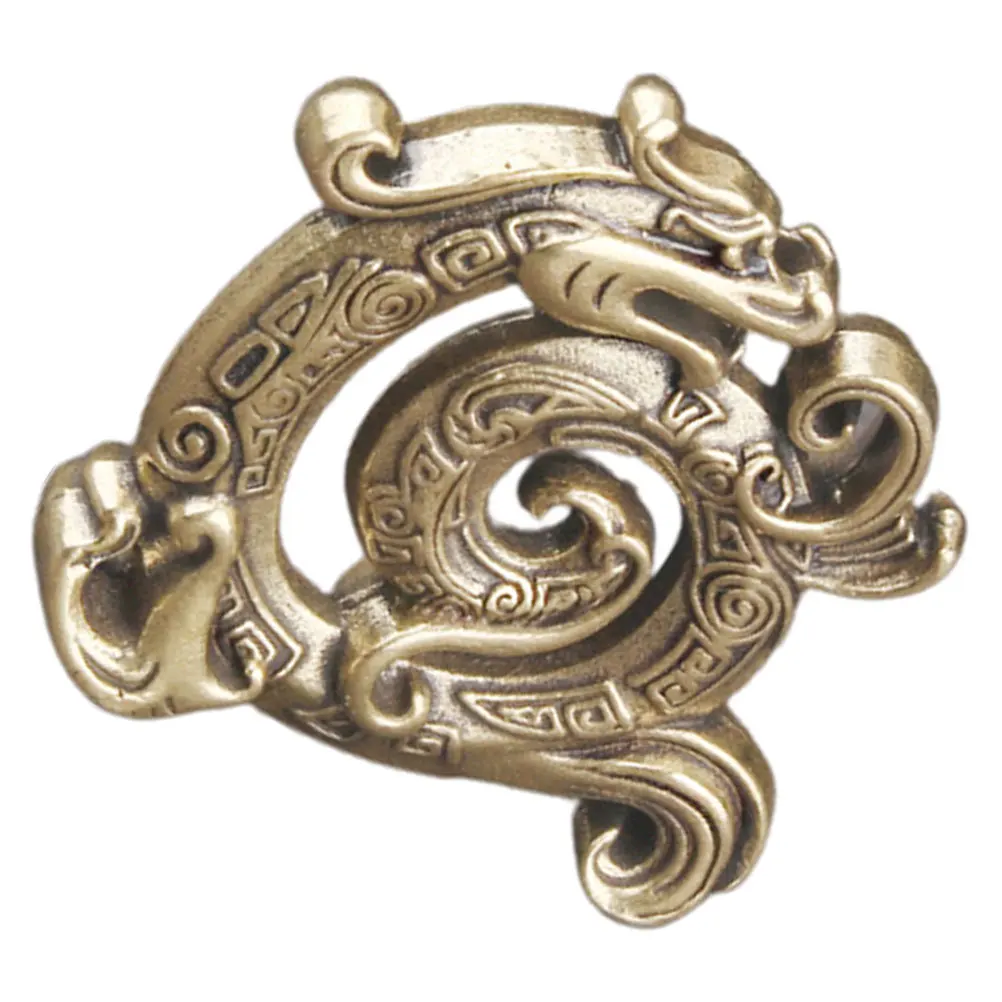 Estátua de metal retrô de dragão de latão, artesanato fino, decoração de mesa durável para escritório doméstico, ornamento do zodíaco chinês, jardim