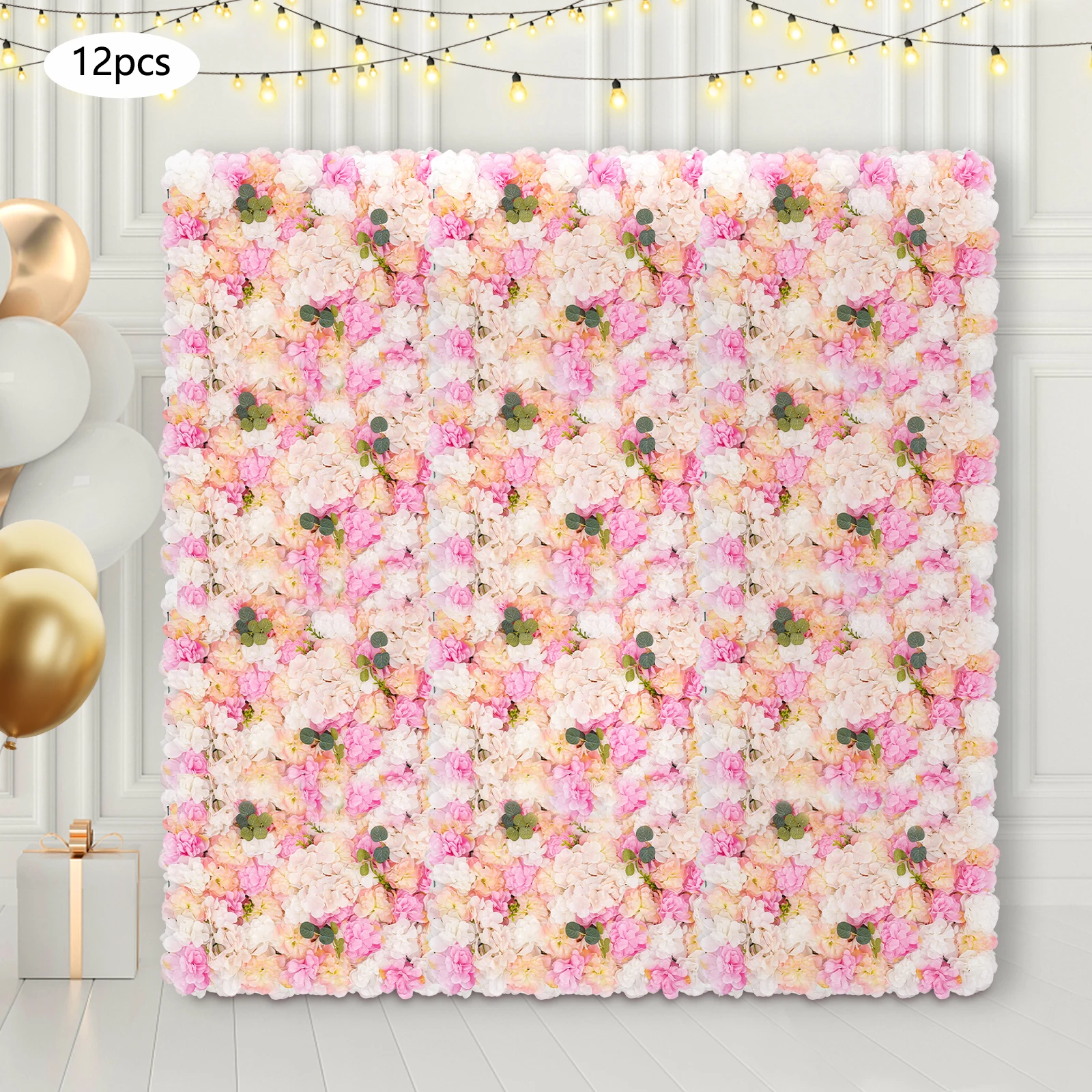 12 Piece Floral Wall Champagne Powder+eucalyptus 40 * 60cm