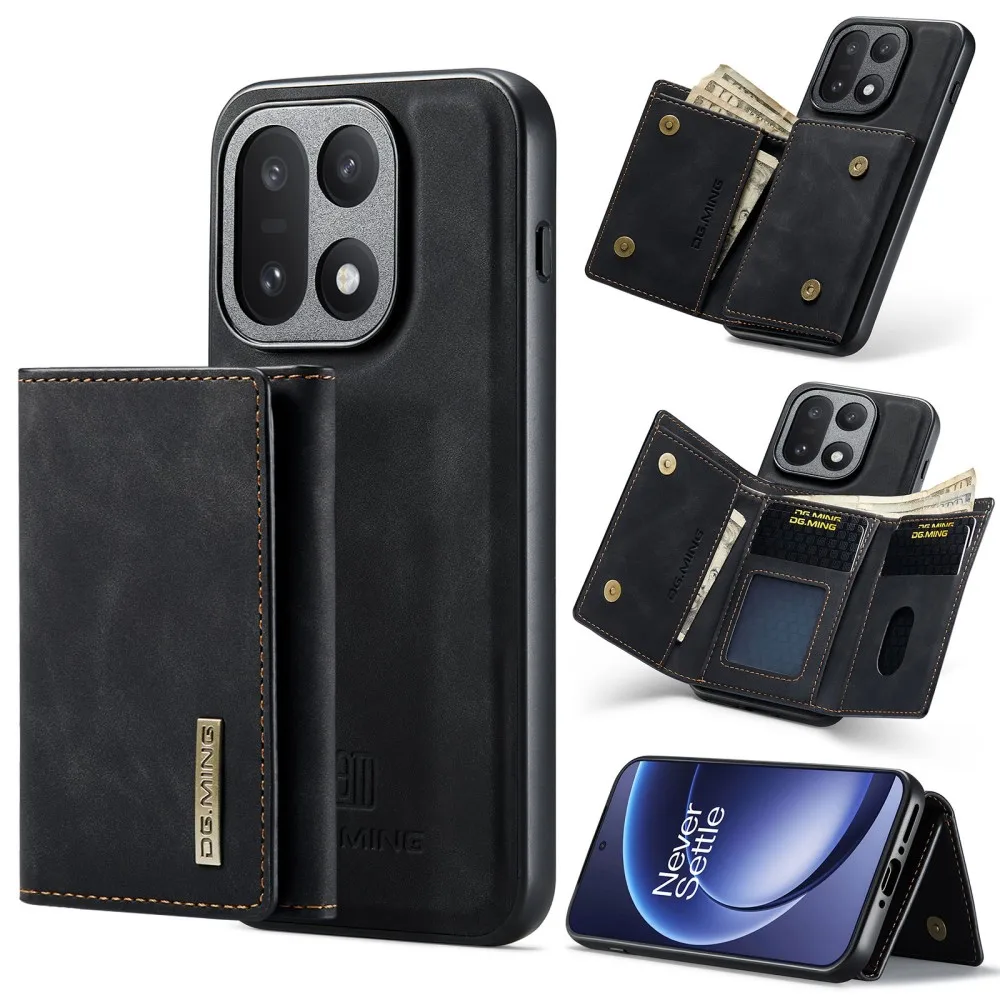

DG.Ming Luxury Phone Case For OnePlus 15 Magnetic Leather Split Type Wallet Card Holder Shockproof Back Cover