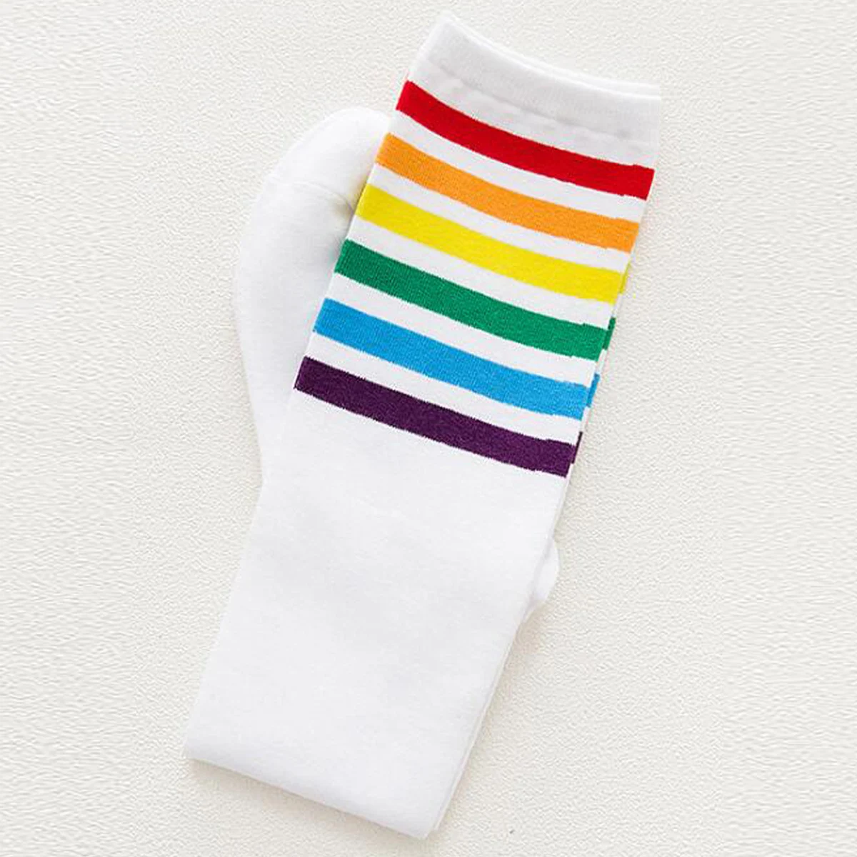 Neue Damenstrümpfe, Frühjahrstrends, lässiger, preppy-Stil, knielange Socken, hochwertige Baumwolle, einfarbig, lange Socken, bequem. – Detail 12