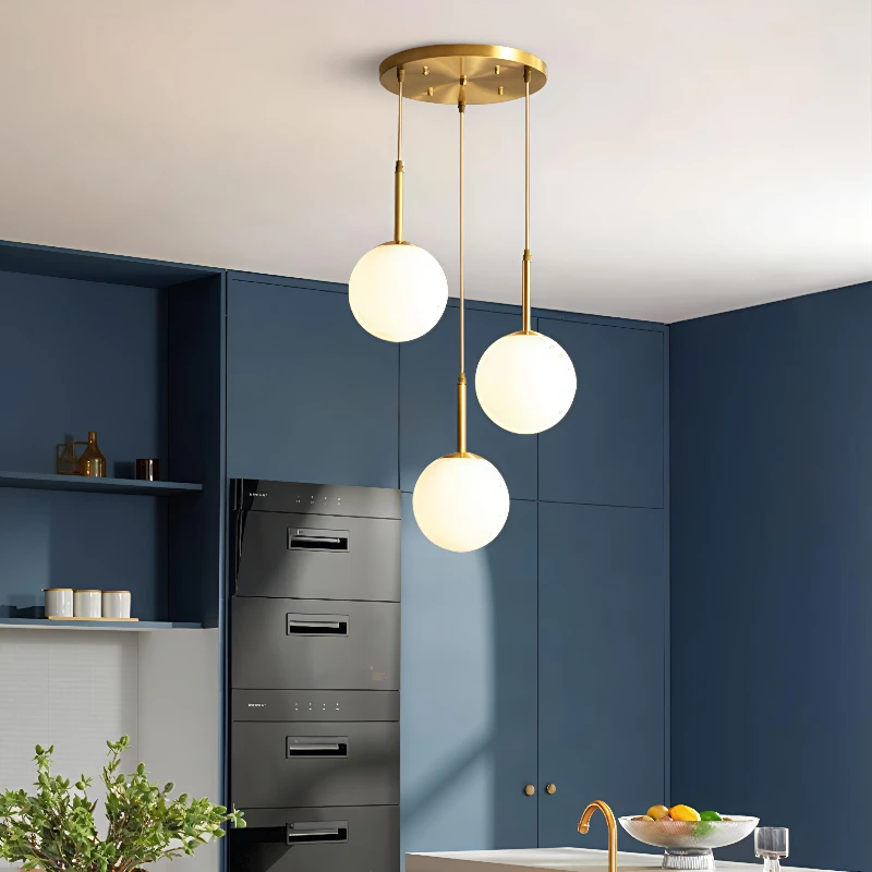 Nordic White Glass Ball LED Pendant Lamp Dining Room Chandeliers Decoration Maison  Applicable To Hall Bed Room Lighting