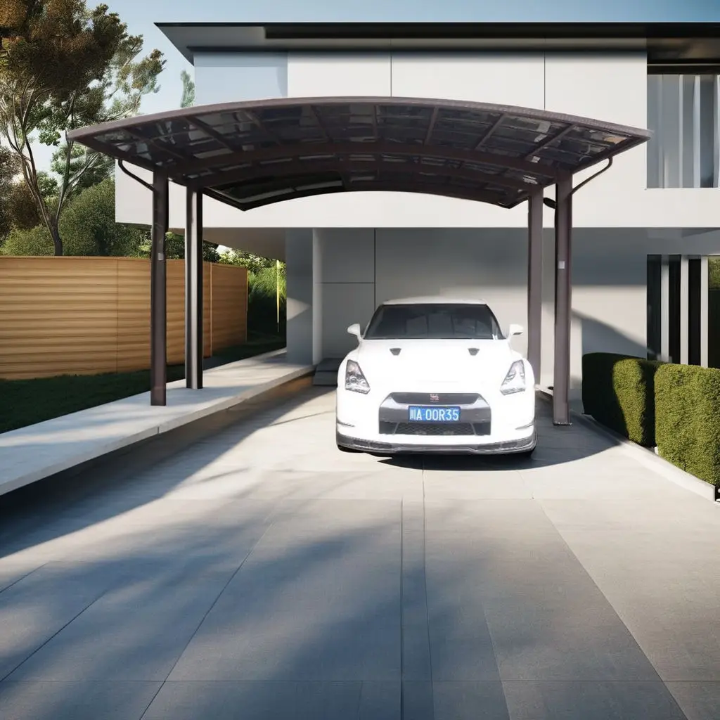 High Quality Outdoor Large Size Rainproof Carport with LED Lighting Aluminum Acrylic Car Parking Heavy Duty Finished Car Shelter