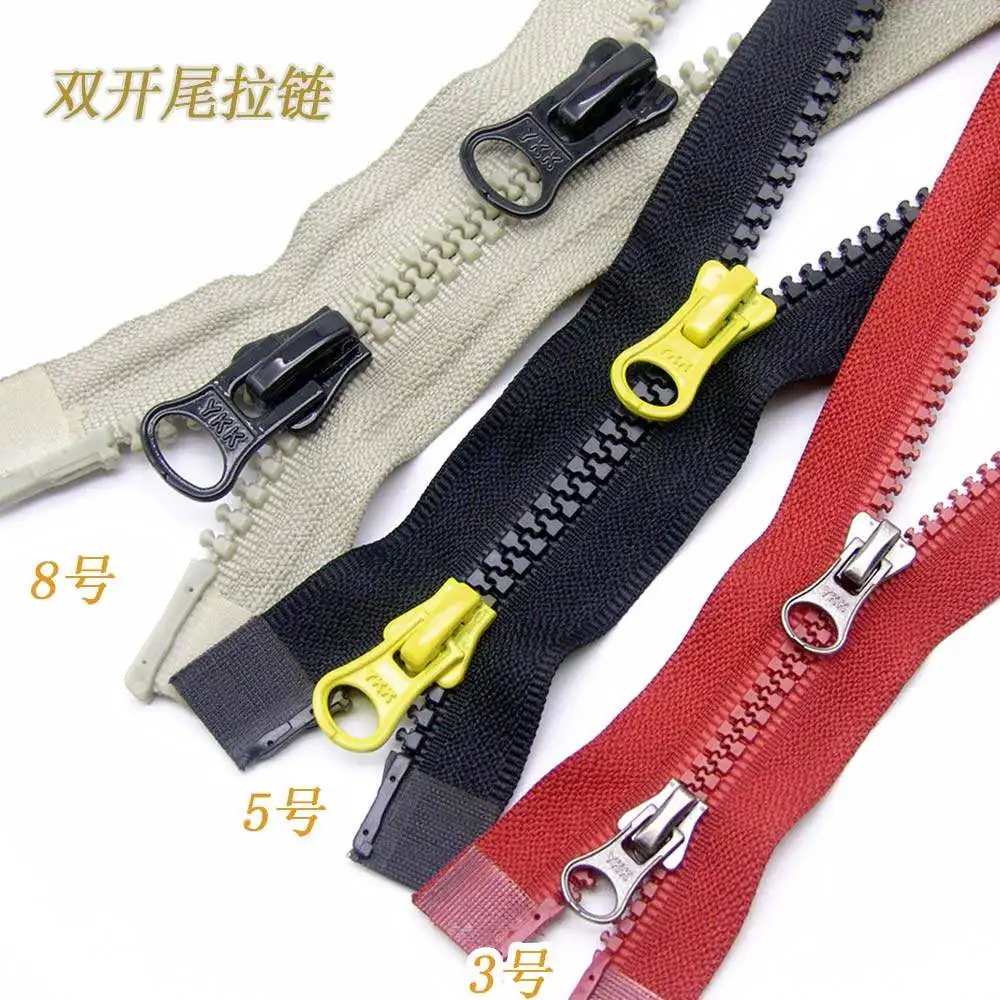 YKK3 No. 4 No. 5 No. 8 Color Resin Rubber Teeth Upper And Lower Single And Double Opening And Closing Tails Automatic Spring Wit