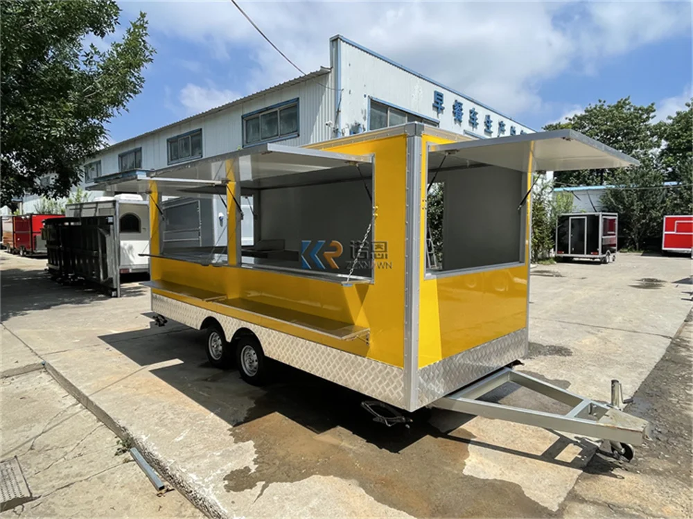 

Concession Food Trailer Fully Equipped Food Truck Mobile Restaurant Street Snack Coffee Cart Mobile Pizza Hot Dog Kiosk