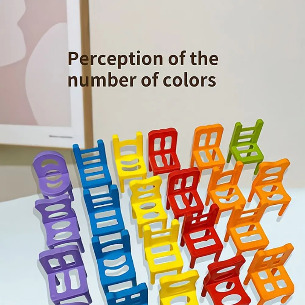 24/36/42 Pcs Colorful 's Puzzle Folding Chair Toy Parent- Interactive Balancing Chair Stack Party Game Juego Social Games For