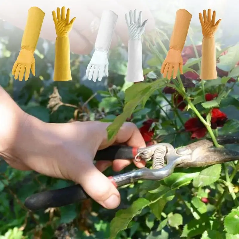 Gardening Gloves Women And Men Rose Pruning Thorns Proof Professional Labor Protection Long Leather Gloves Breathable