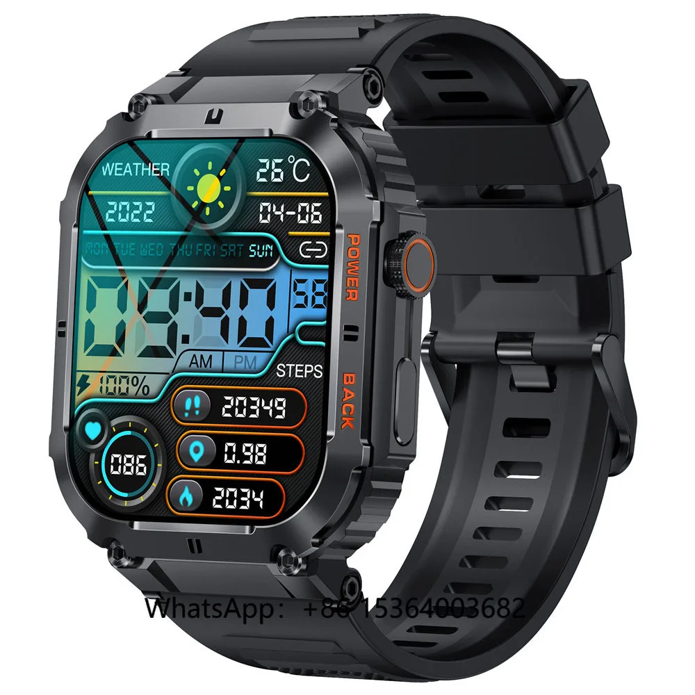 

TJXL- High Quality Smart Watch K57PRO for Men 1.96 Inch Always-on Display BT Calling Heart Rate IP68 Waterproof Smart Watch