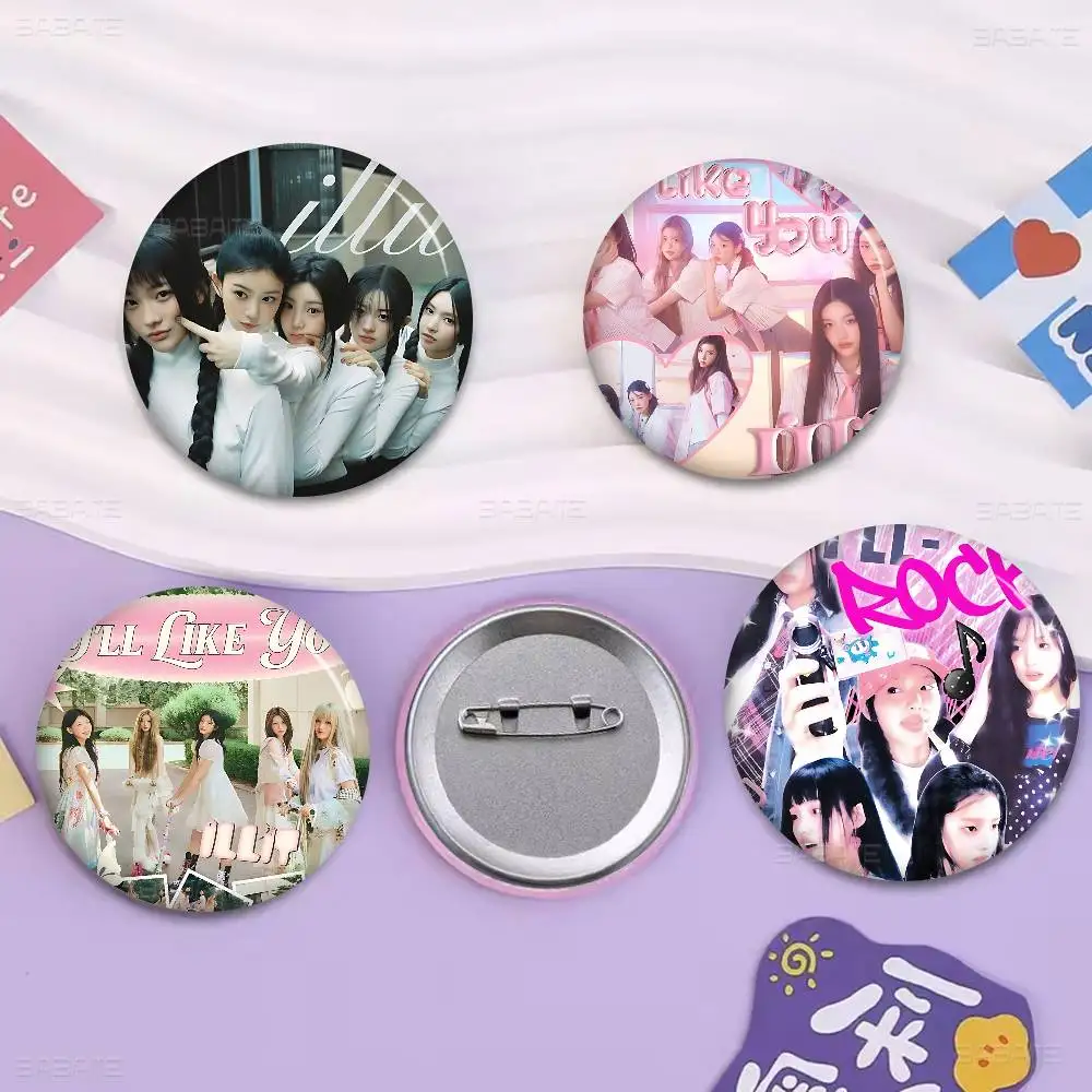 Popular K-pop Group I-Illit Anime Brooches Cute Cartoon Badge Jacket Jeans Lapel Pin Gift