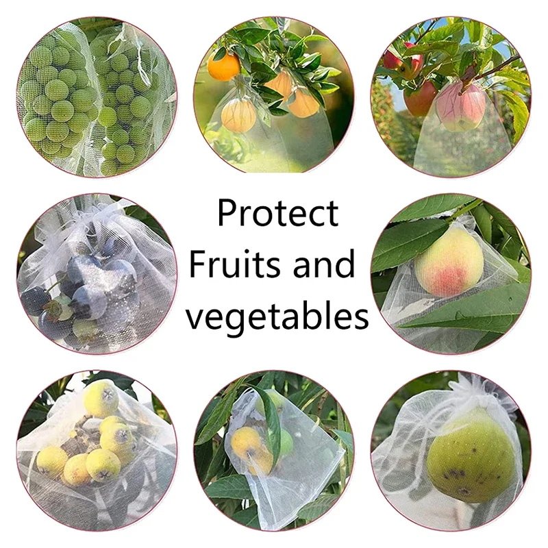 50-Pack Bird-Proof Grape Protection Mesh Bags Antipest Garden Tool for Fruit And Tree Safety - view 4