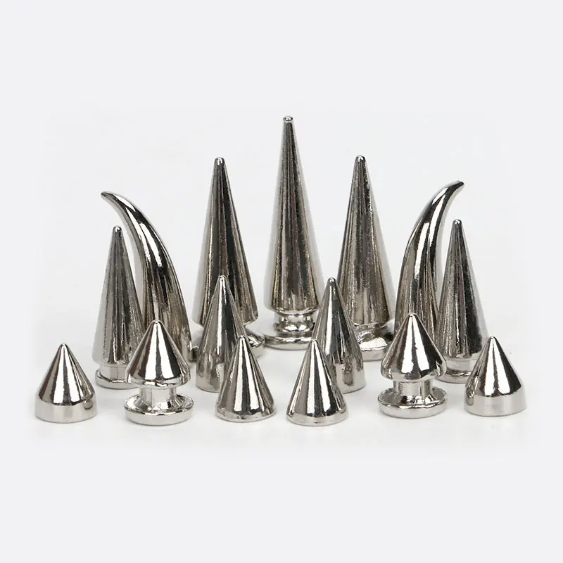 10 Sets Alloy Spikes Screw Cone Studs Silver Punk Rivets DIY Bolt Head Nail Buckles Clothes Garment Shoes Leathercraft Decor