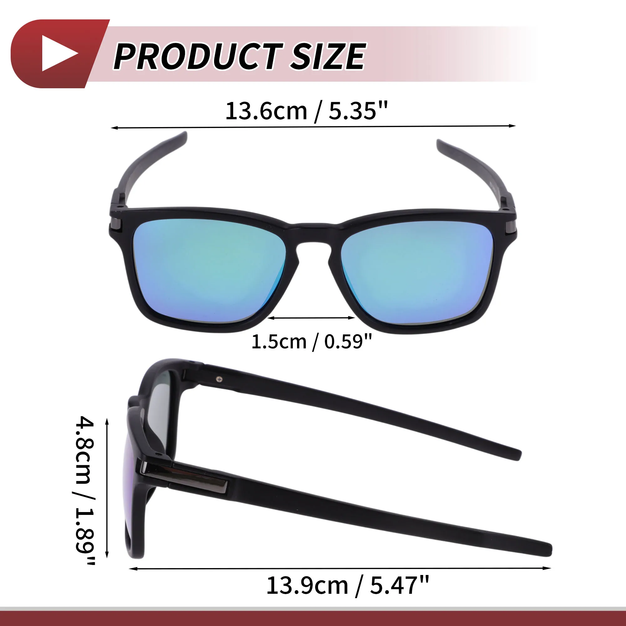 X Autohaux 1 Buah Kacamata Berkendara Sepeda Motor Anti Silau Tri-acetel Selulosa PC Kacamata Hitam Bersepeda Lensa Hijau Bingkai Hitam