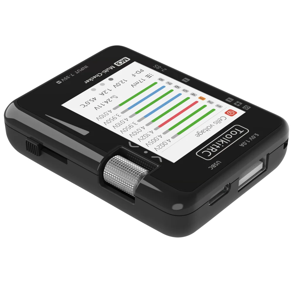 ToolkitRC MC8 SC100 Mini-Zellenprüfer 32-Bit-Batterie-Multi-Checker PWM-Ausgang PPM SBUS-Anzeige Mit USB-C Schnellladung – Detail 16