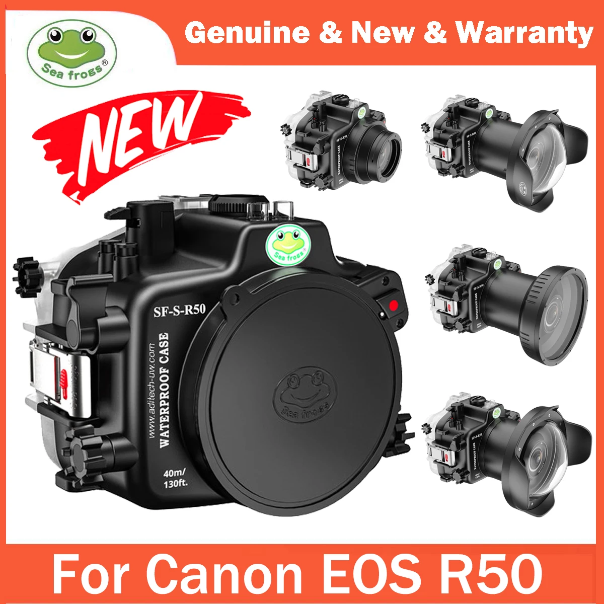 

Seafrogs 40 м/130 футов подводный корпус водонепроницаемый чехол для камеры корпус для подводного плавания для Canon EOS R50-SeaFrogs SF-S-R50