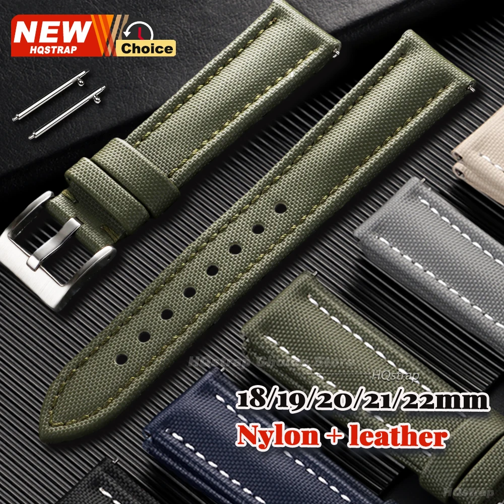 Canvas Nylon Watch Band 18mm 19mm 20mm 21mm 22mm Universal WatchStrap for Seiko Bracelet for Rolex Women Men Bands Quick Release