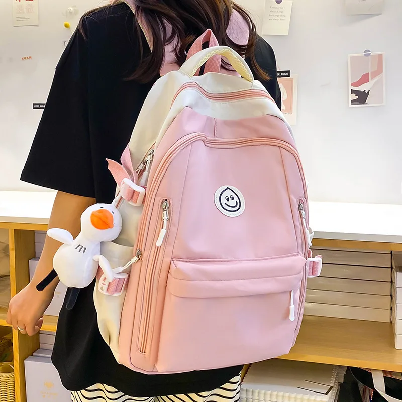 2026 New Ins Simple Lightweight Travel Backpack High School Students College Girls Junior High School Girls Double Shoulder Bag