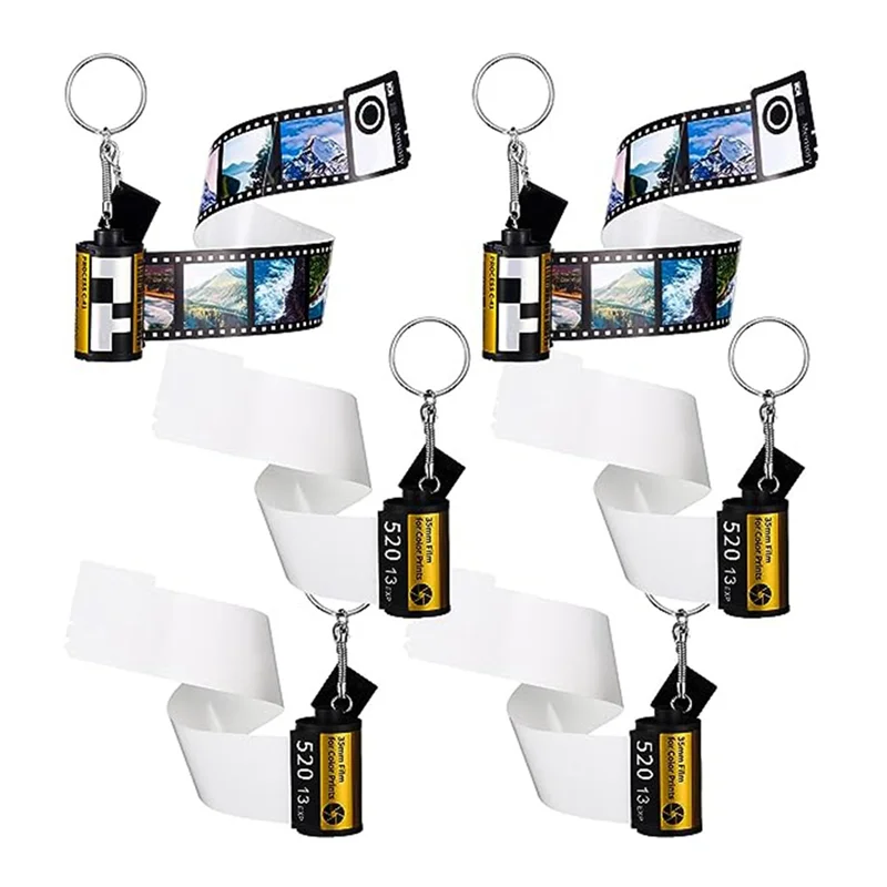 6Pcs Sublimation Camera Film Roll Keychain with Photo Album Picture Custom Keychain Women Memory Birthday Scroll Gift