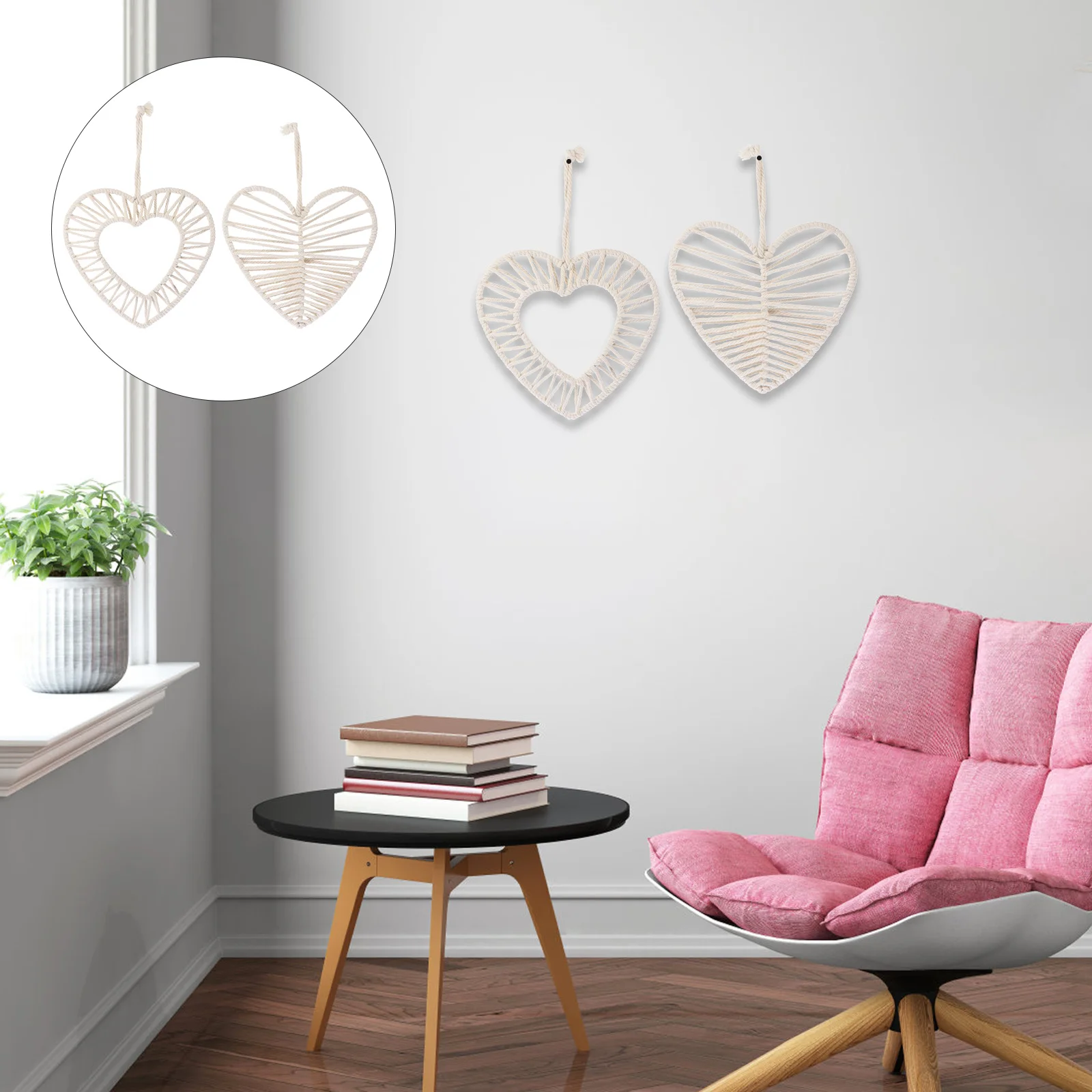

Heart-shaped Decorative Pendant Boho Wall Hanging Woven Decorations Living Room Wedding Vintage Home