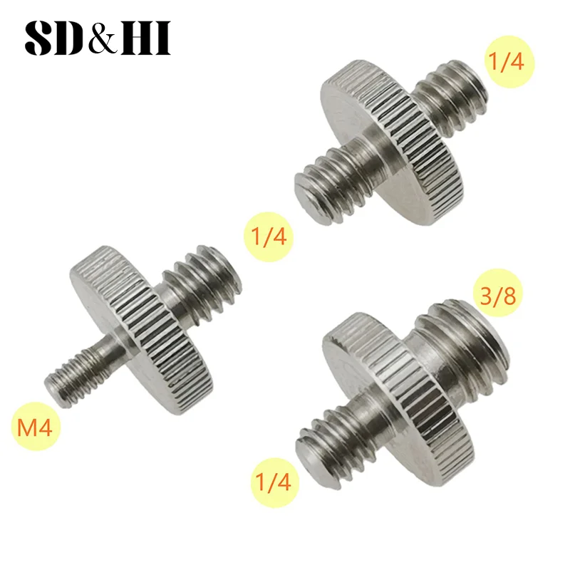 

1/4"Male to 3/8"Male Threaded Adapter Double Male Screw Adapter Tripod Screw Adapter Double Head Stud Converter Metal Camera Acc