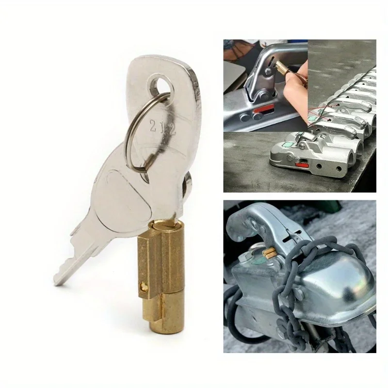 1set/2setsTrailer Coupling Hitch Lock Insertable Security for Pressed Coupler Heads Component Caravans RVs Part Accessories
