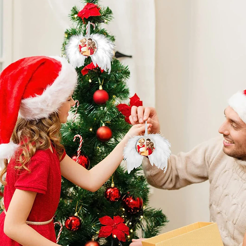 

1Set Valentines Day Angel Wing Sublimation Pendant Blank DIY Hanging Ornament Home Wall Decor Party Decoration