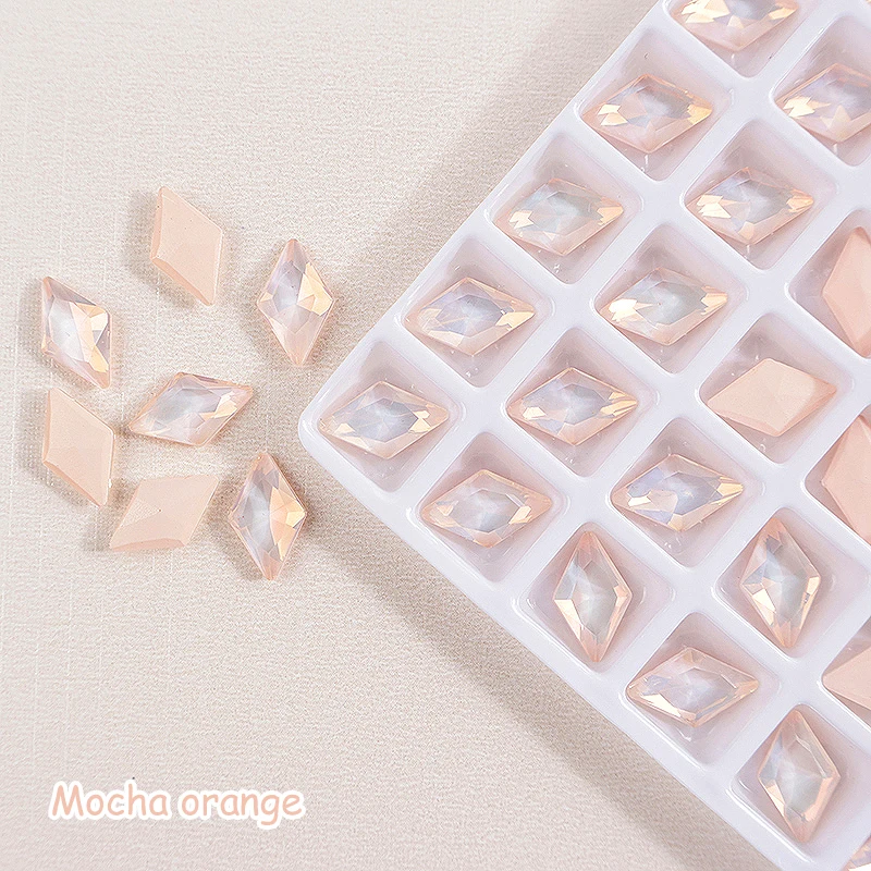 New Shiny 6x10MM Rhombus Mocha Microtip Series Nail Art Rhinestone Glass Crystal DIY Manicure Decoration Diamond 30/100Pcs