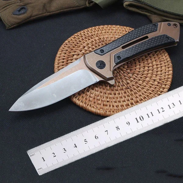 

0801 Pocket Folding D2 Blade Steel+Carbon fiber handle Bearing System Tactical Survival Hunting EDC Tool Knives