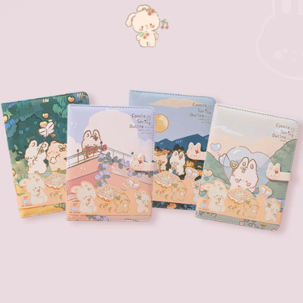 PU Anime Rabbit Notebook Ins Learning Coloring Page Anime Handbook Memo Diary Planner Scrapbooking Cute Notebook Student