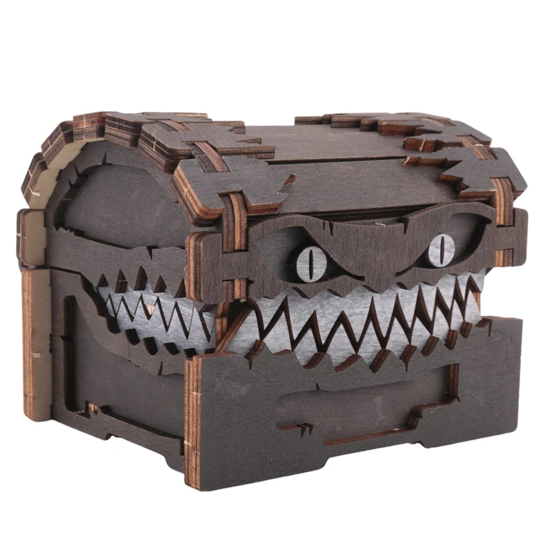 1 PCS Devil Box Storage Wooden Spliced Building Blocks Wood 12X12x10cm DIY Colored Graffiti Crafts Decoration