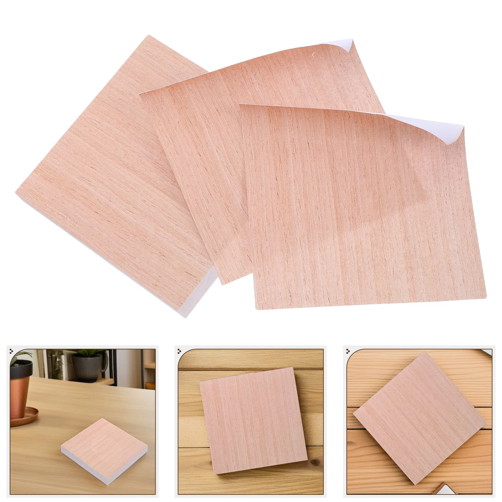 

100 Sheets Wood Grain Sticky Memo Pads Self-Stick Notes for Home School Office Reminder Writing Pads Post Stick Notes