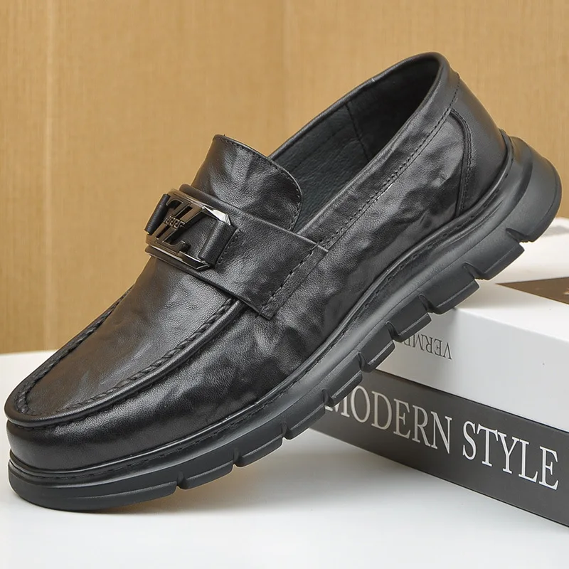 genuine-leather-thick-soled-men's-shoes-breathable-men's-casual-leather-shoes-british-style-trendy-slip-on-loafers-for-driving