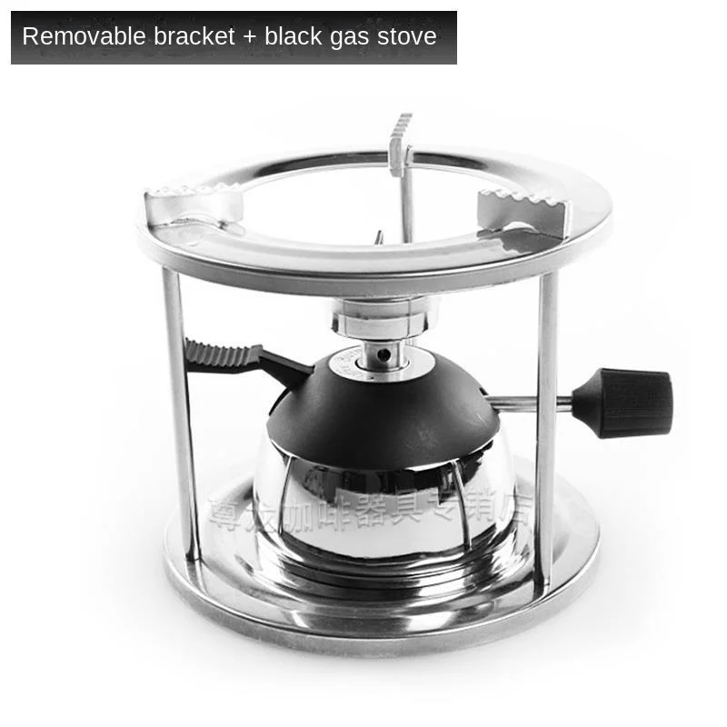 Camping Stove Butane Gas Burner with Refill Rack and Furnace Stand for Tabletop Siphons Windproof Cooking Stove Coffee Maker