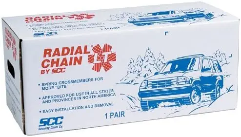 Light Truck Tire Traction Chains Set of 2 - Easy Mount, All-Steel for Smooth Ride