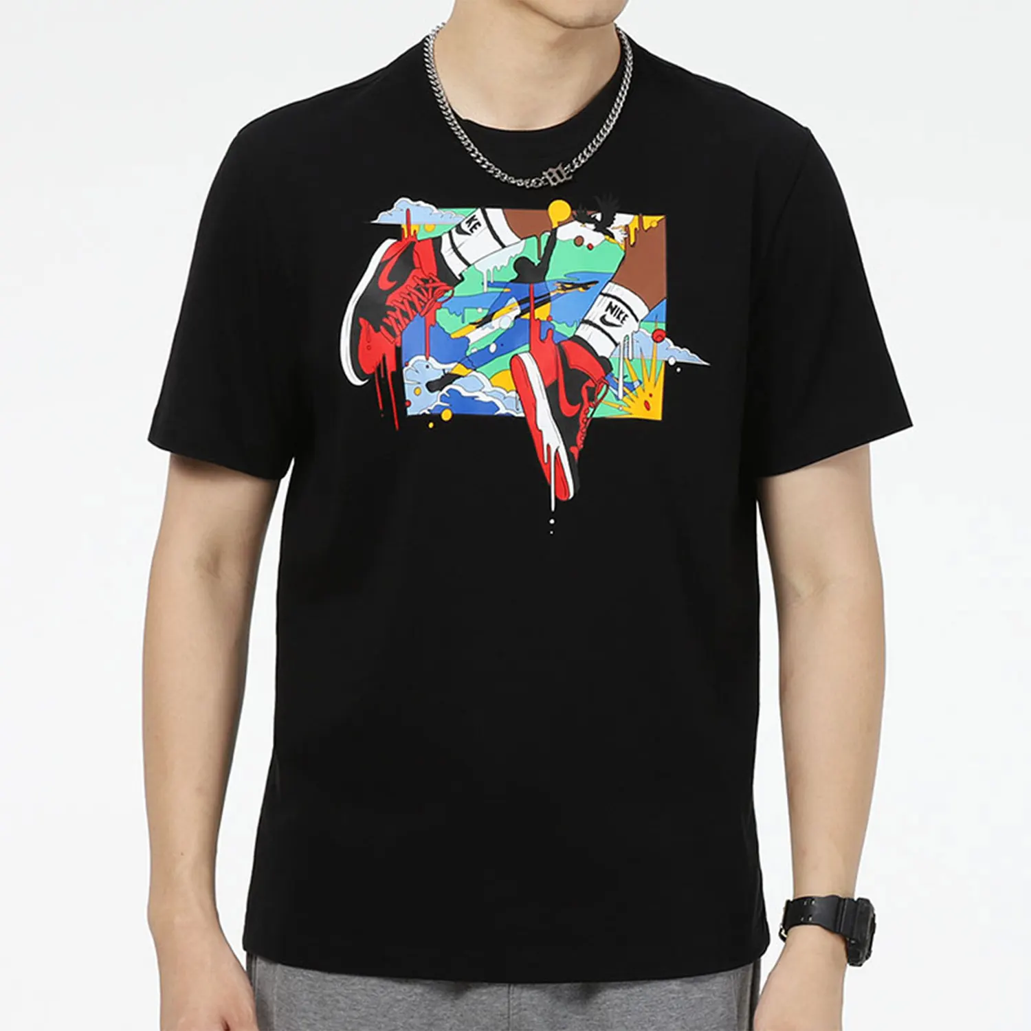 

Nike genuine New Season Men's Casual Sports Round Neck Short Sleeve T-Shirt DO1927-010