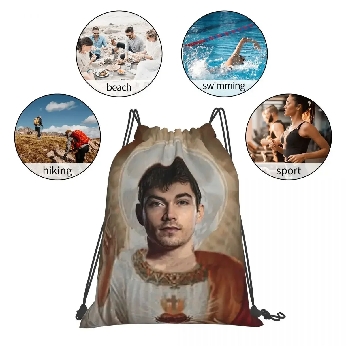 San Charles Leclerc Backpacks Portable Drawstring Bags Drawstring Bundle Pocket Sports Bag Book Bags For Man Woman Students